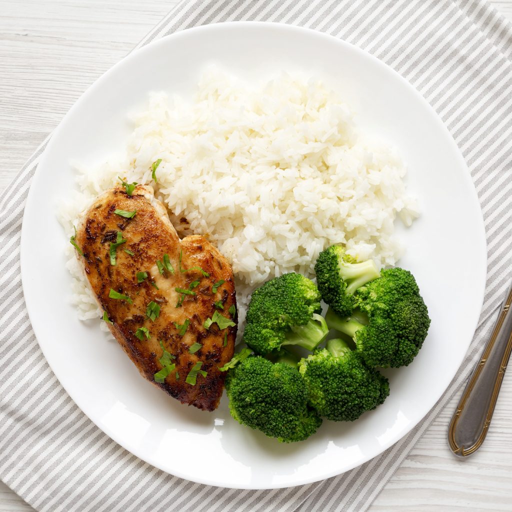 Hähnchen mit Reis & Brokkoli